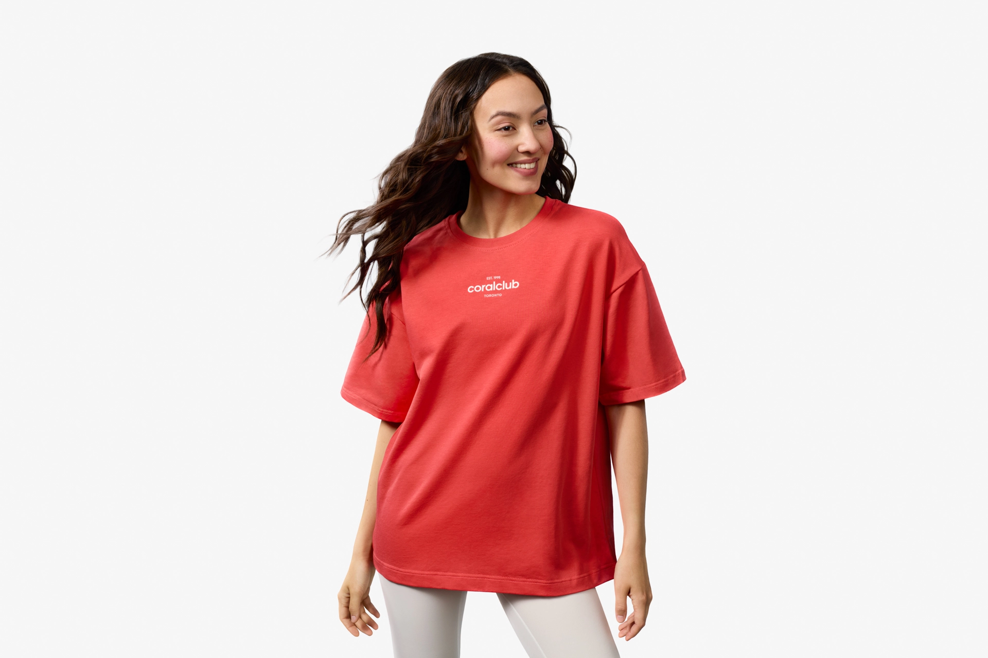 T-shirt oversize, corallo